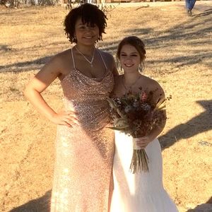 Rose gold sequin dress